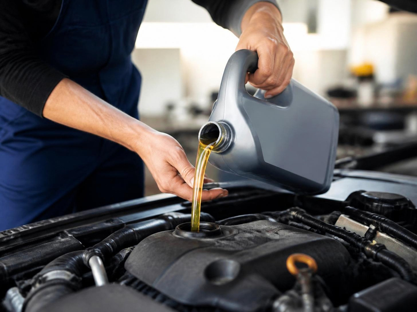 Cambio olio durante il tagliando auto